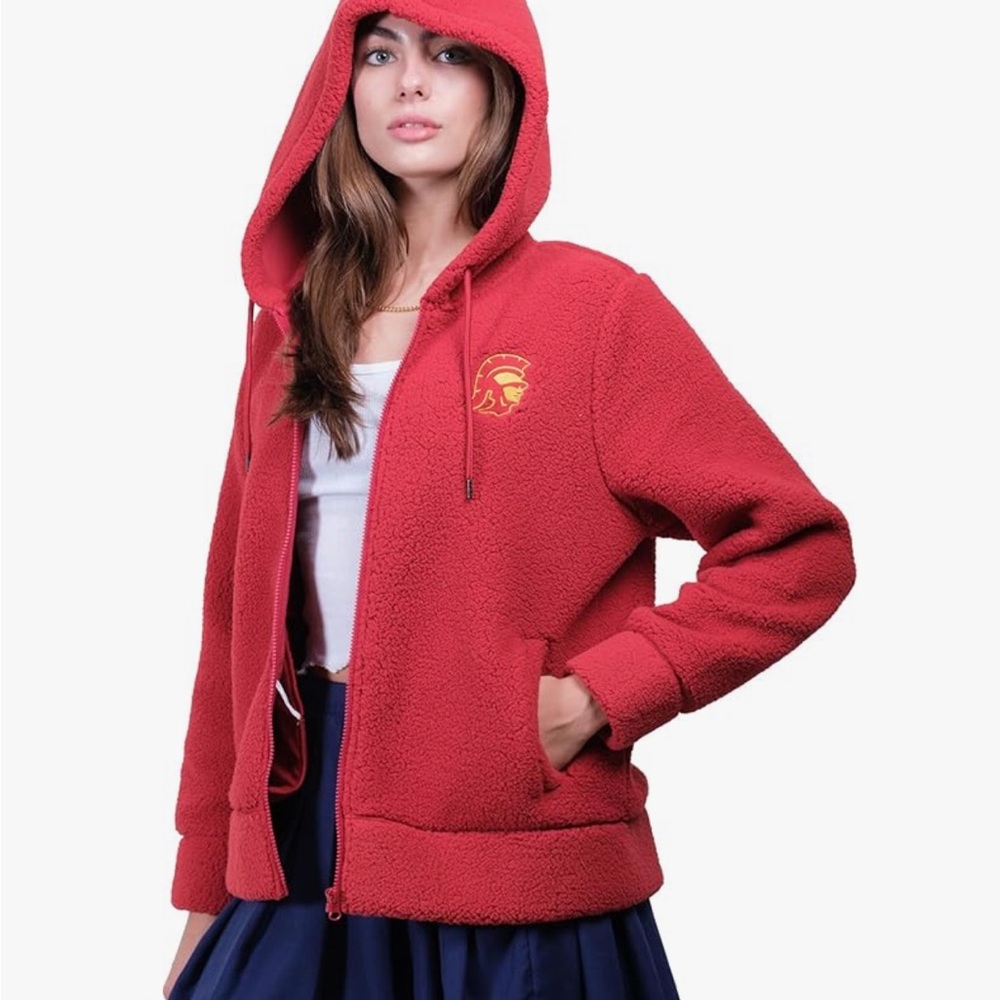 Women's Red USC Hooded Jacket